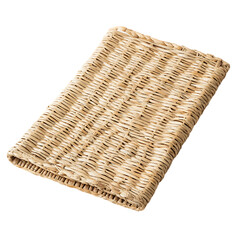 Minimalist Woven Straw Beach Mat with a Sleek Design Isolated on Transparent Background