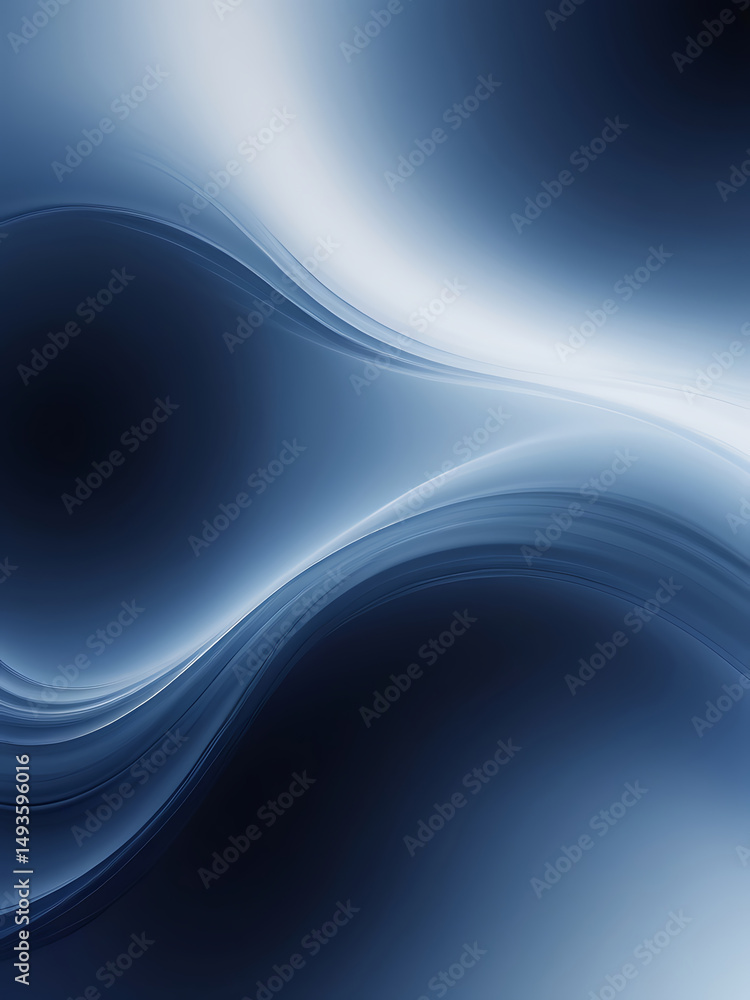 Poster dark blue smooth gradient flow abstract light blur minimal background wallpaper design - ai