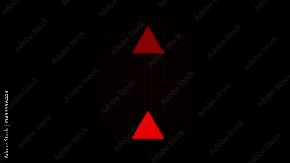 Aufkleber glowing red colored animation of sweep arrow icon. upward and transparent with pointing arrow icon b