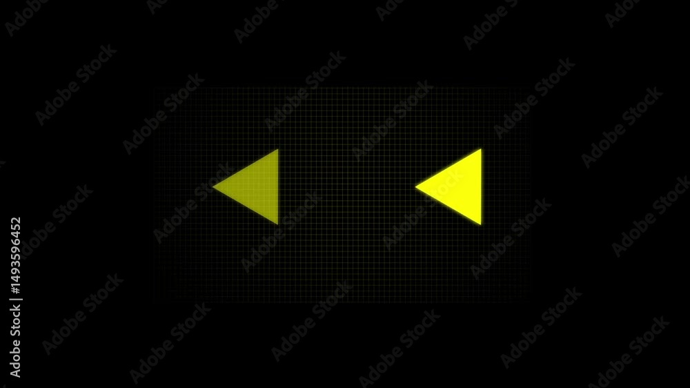Aufkleber glowing yellow colored animation of sweep arrow icon. leftward and transparent with pointing arrow i