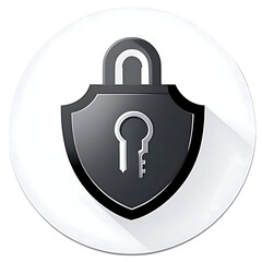 Secure Shield Lock Icon with Key, Representing Safety and Protection