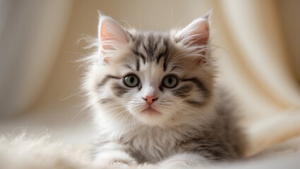 Obraz premium Charming kitten shows silly expressions