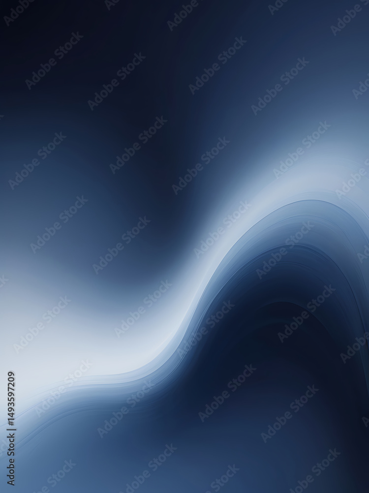 Poster dark blue smooth gradient flow abstract light blur minimal background wallpaper design - ai