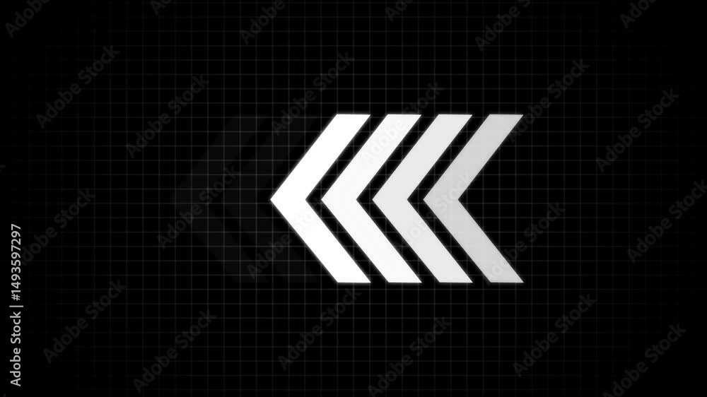 Poster abstract glowing beautiful color arrow icon concept animation. arrows sign right to left animation c