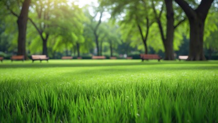 Obraz premium A flourishing grassy area in a park