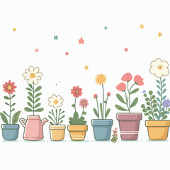 flowers in pots