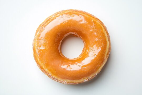 Delightful glazed donut bakery food photography minimalist style top view sweet treat indulgence