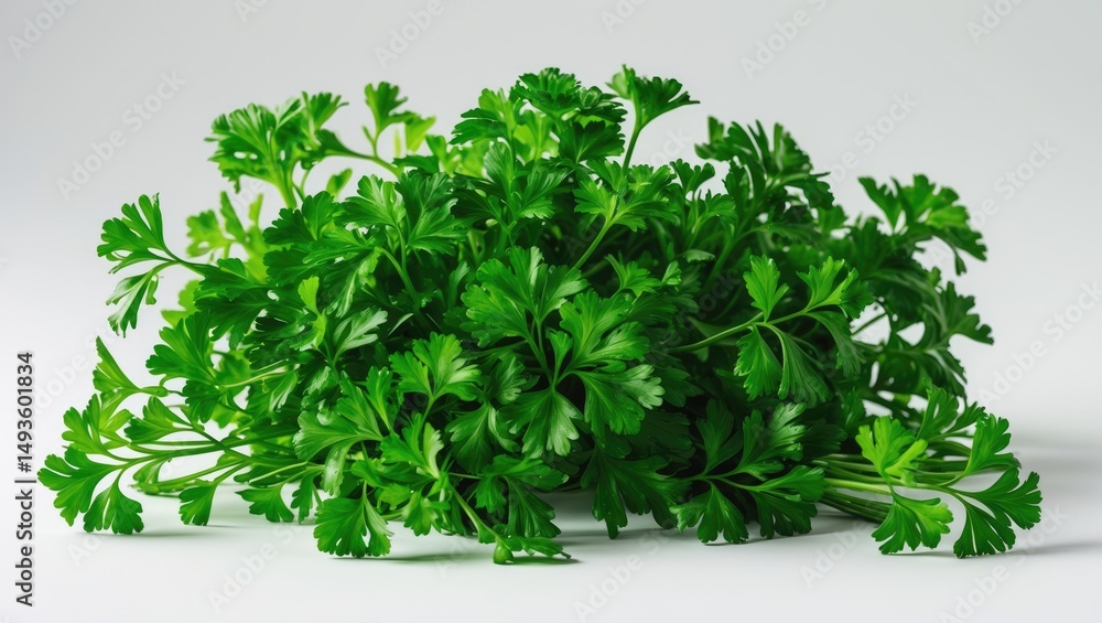 Poster isolated parsley against a backdrop, with full depth of field and clipping path