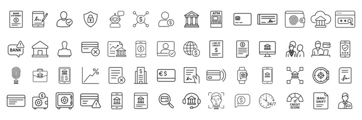 Bank and Financial Services Icons Set