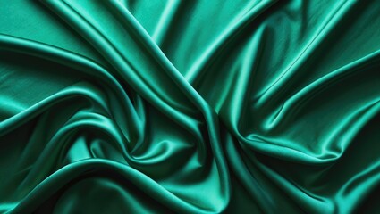 Fototapeta premium Luxurious blank space background with green silk fabric texture
