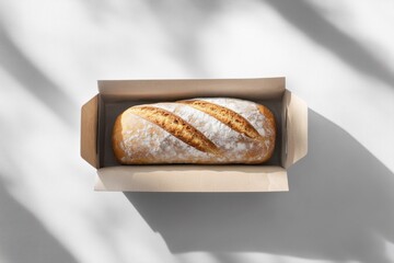 Baking fresh bread loaf artisan bakery food photography bright setting top-down view culinary delight