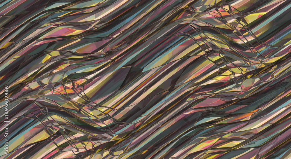 Poster striking abstract background with intertwined lines and vibrant color harmonies