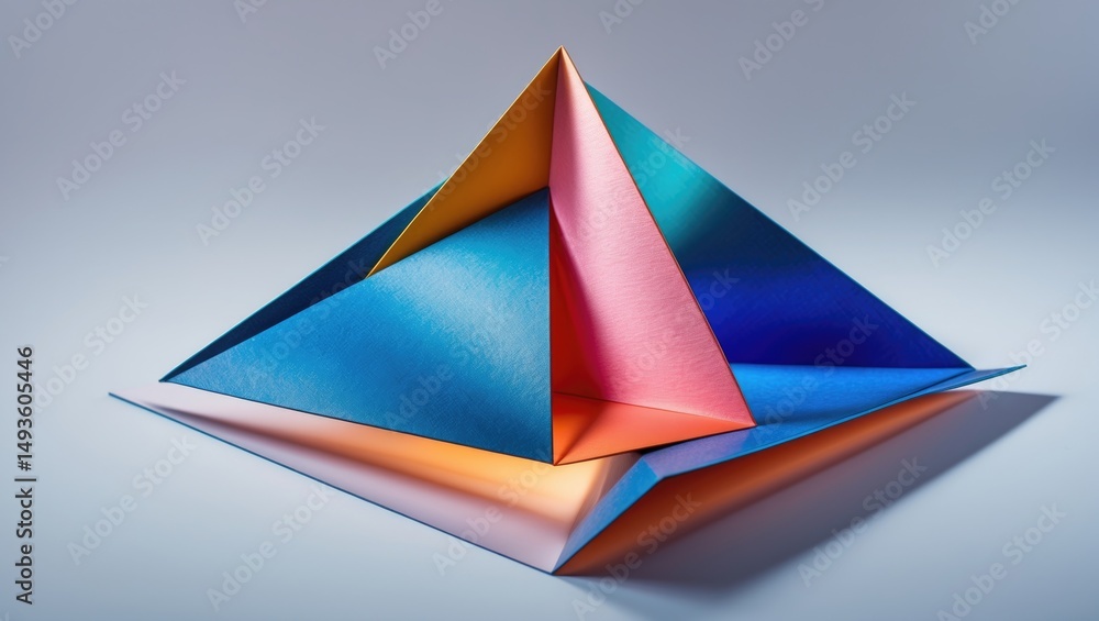 Aufkleber simple triangles image displayed on a mock up