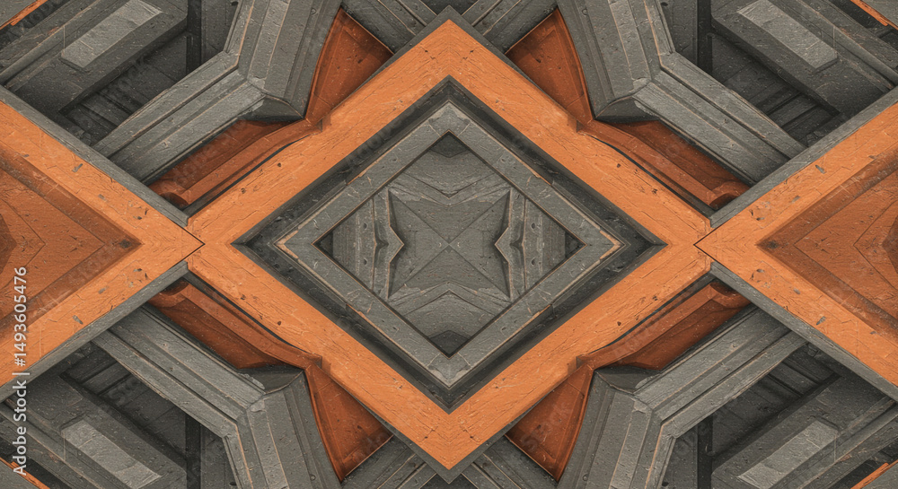 Poster elegant geometric pattern with intersecting lines and diamond shapes, vintage style