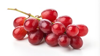 Fototapeta premium Fresh Red Grapes Cluster on White, Fruit , Healthy food