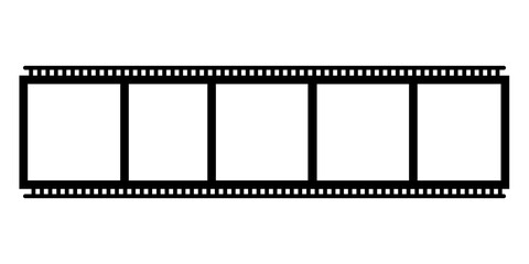 vintage film strip template: classic cinema frame for photography and multimedia projects isolated on white background.