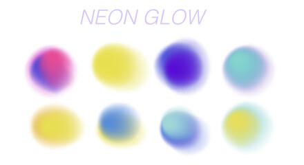 Soft glowing gradient shapes in pastel tones, representing the current trendy aura gradient and ethereal digital art style.