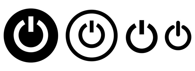 On off power button icon,  Power button vector icon set. Multimedia Button vector.  for apps and websites, Turn off , Turn on symbol. Start button illustration isolated. eps10 11:11