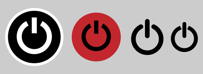 On off power button. Switch on switch off icon. Press start button sign , Power on off button with sign red green color, logo concept of power button sign on white background. eps10. 11:11