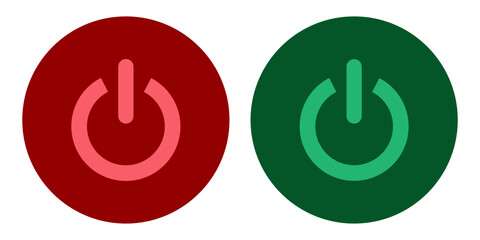 On off power button. Switch on switch off icon. Press start button sign , Power on off button with sign red green color, logo concept of power button sign on white background. eps10. 11:11