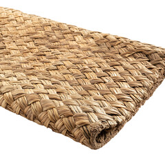 Contemporary Eco Straw Mat Featuring a Natural Wove Isolated on Transparent Background