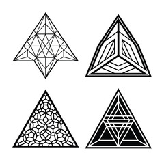 set of pyramids vector