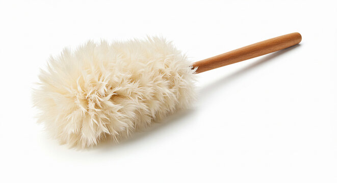 Feather duster on white background.