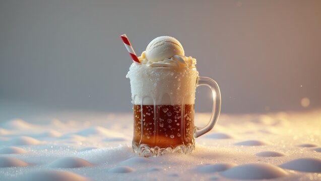 Background with Isolated Root Beer Float