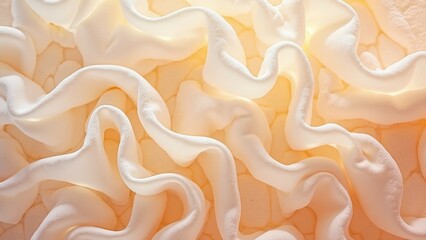Obraz premium Abstract curved fabric texture in soft creamy colors creating calm and relaxing mood
