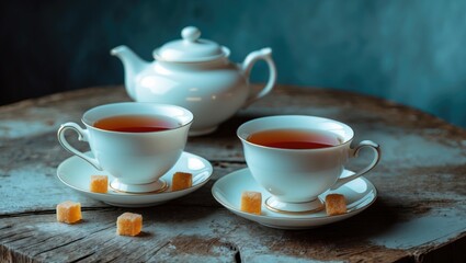 Fototapeta premium Sugar and tea in a teapot