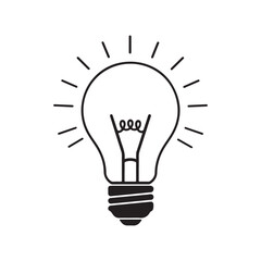 Fototapeta premium Idea and Artificial Intelligence – Light Bulb Line Illustration