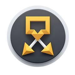 Modern, Geometric Icon with Intertwined Arrows