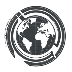 Modern World Globe Vector Illustration with Geometric Design Elements for Graphic Purposes and Web Projects.