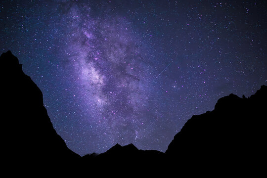 Milky Way in night over Ladakh, India