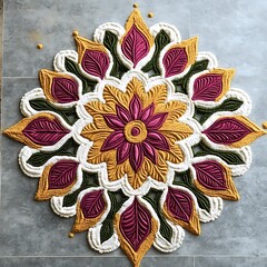 Detailed circular design with vibrant colors and intricate patterns.
