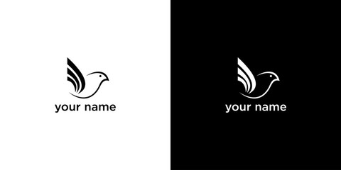Abstract Bird Logo Design Minimalist Vector Art