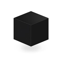Black cube isolated on white background.