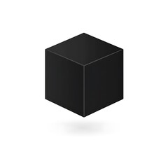 Black cube isolated on white background.