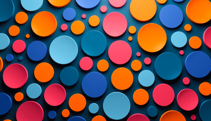 Colorful Geometric Circles on Vibrant Background