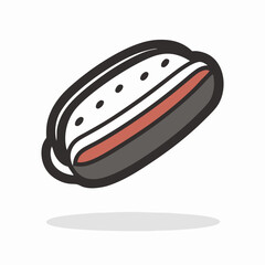 Cartoon Hot Dog Illustration, Simple Hot Dog Drawing, Fast Food Icon