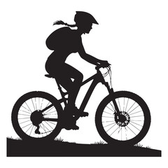 Mountain Biking Silhouette Rider Extreme Sports Adventure Illustration