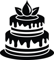 Birthday cake silhouette, birthday cake illustration