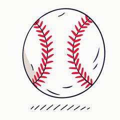 Baseball Icon: Hand-Drawn Illustration of a Baseball