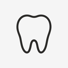 Simple Line Drawing Icon of a Single Tooth