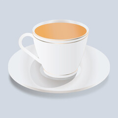 Elegant Teacup and Saucer with Tea