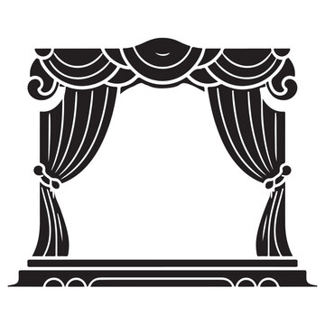black theater stage curtains clip art preview