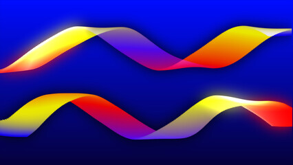 Abstract ribbon wave shape, 3d render