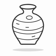 Hand-drawn Line Art Pottery Vase Illustration