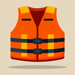 Orange Life Vest, Safety Jacket, Boating Equipment