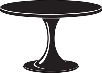 Pedestal Table Silhouette Vector | Elegant Black Vector Art Illustration for Furniture